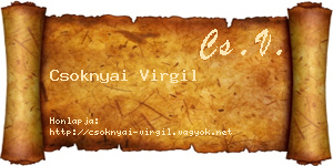 Csoknyai Virgil névjegykártya